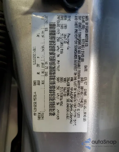 2017 Ford Focus Se из США, поврежденный, VIN 1FADP3F26HL285665